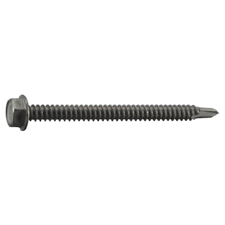 Self-Drilling Screw, #14 X 3 In, Stainless Steel Hex Head Hex Drive, 25 PK